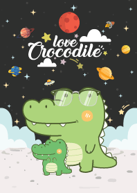 Crocodile Love Galaxy Space Gray