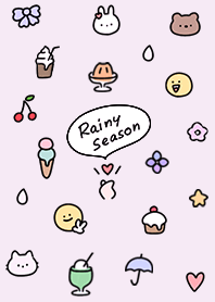 ธีมไลน์ pinkpurple Rainy season icon 11_2