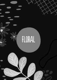 Hand Drawn Floral Black 11