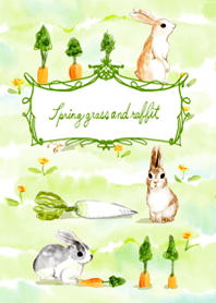 Spring grass and rabbit