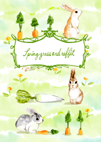 春天草和兔