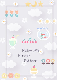 violet Retro Sky Flower Pattern 04_2