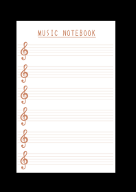 BROWN COLOR MUSICAL NOTES/BLACK