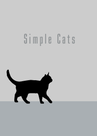 シンプルな猫:グレーホワイト