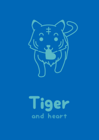 Tiger & heart cobalt blue