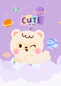 Cute bear in space