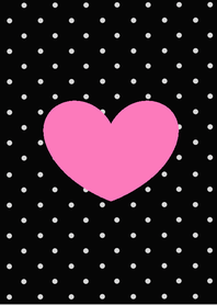 Simple pink heart x black dot