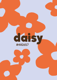 daisy orange on purple