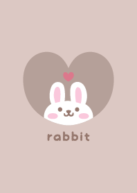 うさぎ3ハート[ブラウン]