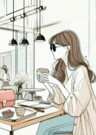 Cute Girl and Coffee V.51