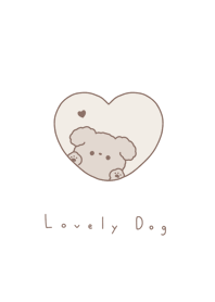 dog in heart/wh brown