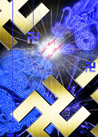 卍Gold Manji Blue Dragon卍