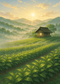 Morning Mist Over Green Hills