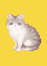 Cat Pixel Art Theme  Yellow 01