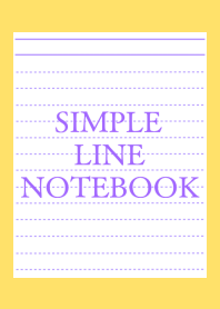 SIMPLE PURPLE LINE NOTEBOOK/YELLOW