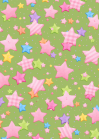 Colorful Stars02 moss green JP