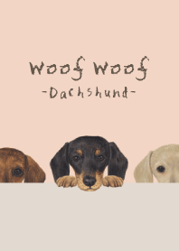 Woof Woof - dachshund - SHELL PINK