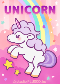 Unicorn in rainbow dream