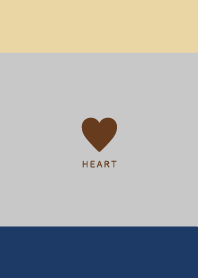 Simple Heart / Navy&Brown / Gray