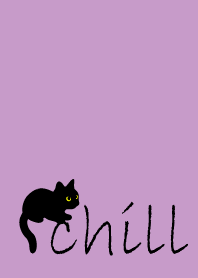 Black Cat Holiday2 on light purple