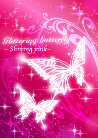 Glittering butterfly shiningpink