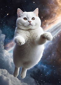 【 宇宙猫 】ぽっちゃり白猫ver
