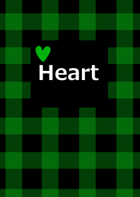Check pattern and green heart
