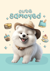 Samoyed Dog Cute (Blue)