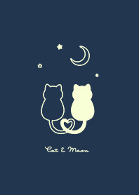 Cat & Moon 2/navy black