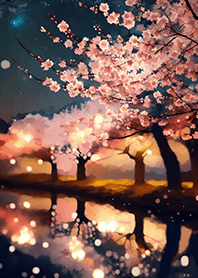 Beautiful night cherry blossoms#640