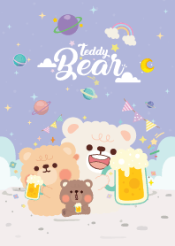 Teddy Bears Love Galaxy Violet