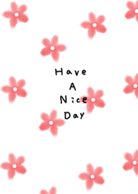 Watercolor. Red floral pattern.