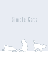 シンプルな猫 :ホワイトブルーグレー