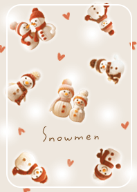 beige Snowman and lots of hearts 03_2