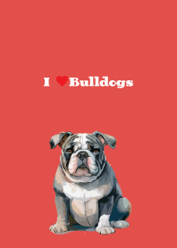 I love bulldogs on red