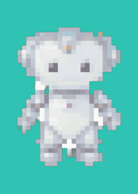 Robot Pixel Art Theme  Green 08