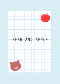 BEAR AND APPLE GRAPH PAPER/LIGHT BLUE/YE