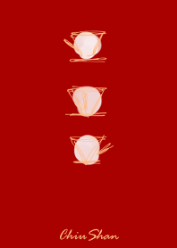 Cups simple lines : Lucky red