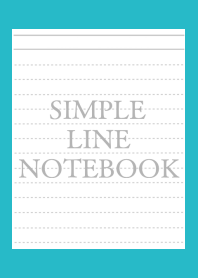 SIMPLE GRAY LINE NOTEBOOK-TURQUOISE BLUE