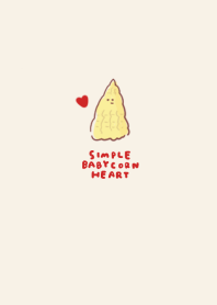 simple baby corn heart beige.