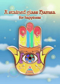 A stained glass hamsa for happiness 2!