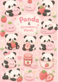 Panda and strawberry mochi
