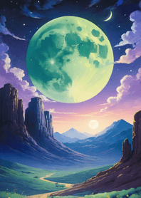 暗い夜の月-背景 9f1E59