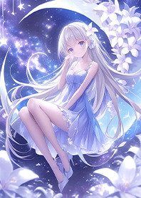 ⭐紫の花の幻想郷に佇む月の少女❤️
