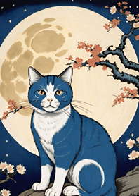 Cat under the Moon B165Ac