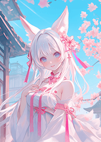 可愛の櫻花狐狸女孩❤️