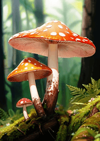 귀여운 간단한 숲 버섯