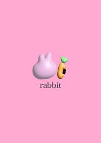 rabbit pink Theme love cute like 3D