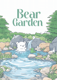 lovely bear in white onsen