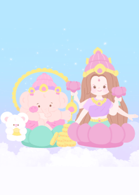 Goddess Lakshmi and Ganesha